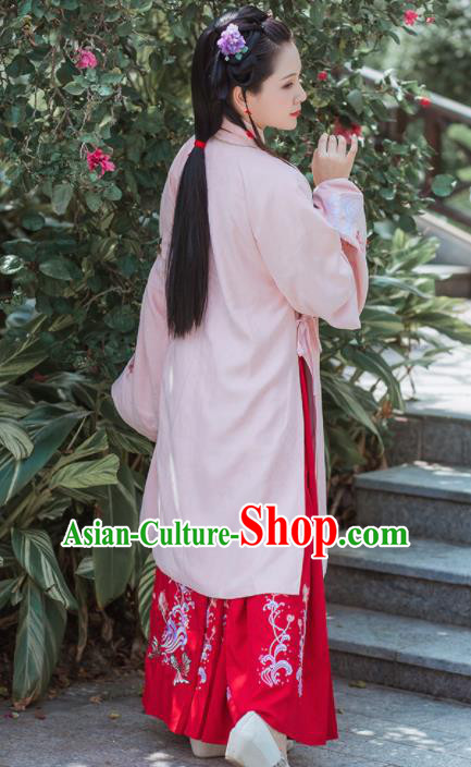 Chinese Traditional Ancient Embroidered Hanfu Dress Ming Dynasty Princess Historical Costume for Women