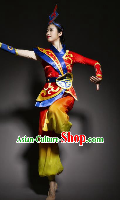 Chinese Traditional National Minority Dance Costume Ethnic Folk Dance Costume for Women