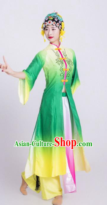 Chinese Traditional Classical Dance Costume Beijing Opera Dance Green Dress for Women