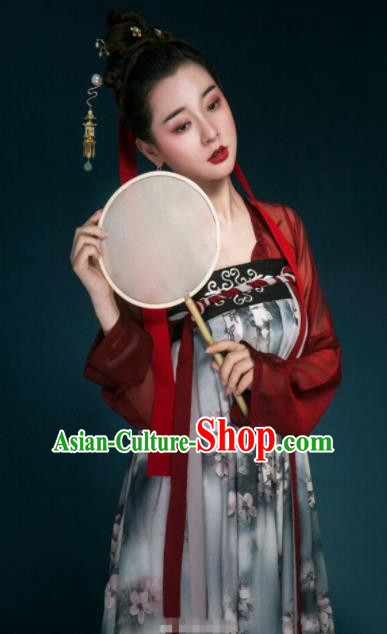 Chinese Traditional Tang Dynasty Palace Lady Historical Costume Ancient Peri Hanfu Dress for Women
