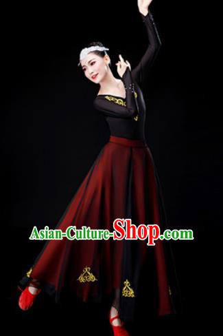 Traditional Chinese Uyghur Nationality Dance Dress Uigurian Folk Dance Ethnic Costume for Women