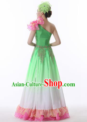 Chinese Traditional Opening Dance Green Dress Modern Dance Stage Performance Costume for Women