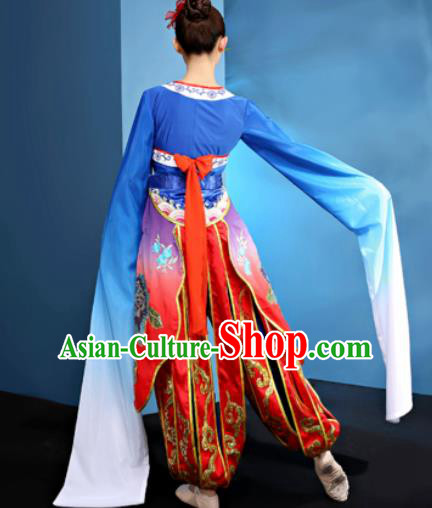 Traditional Chinese Folk Dance Water Sleeve Clothing Yangko Dance Costume for Women
