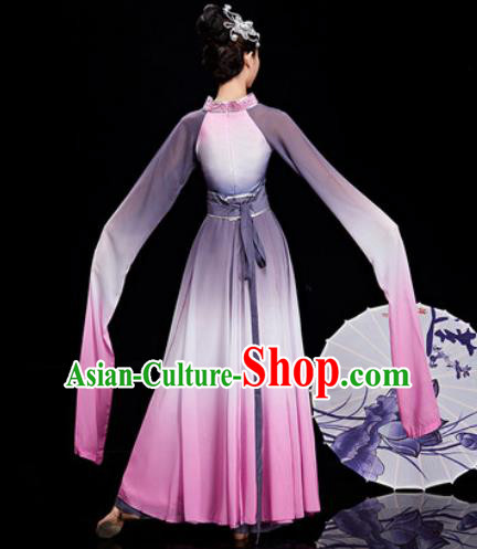 Chinese Traditional Umbrella Dance Water Sleeve Dress Classical Dance Stage Performance Costume for Women