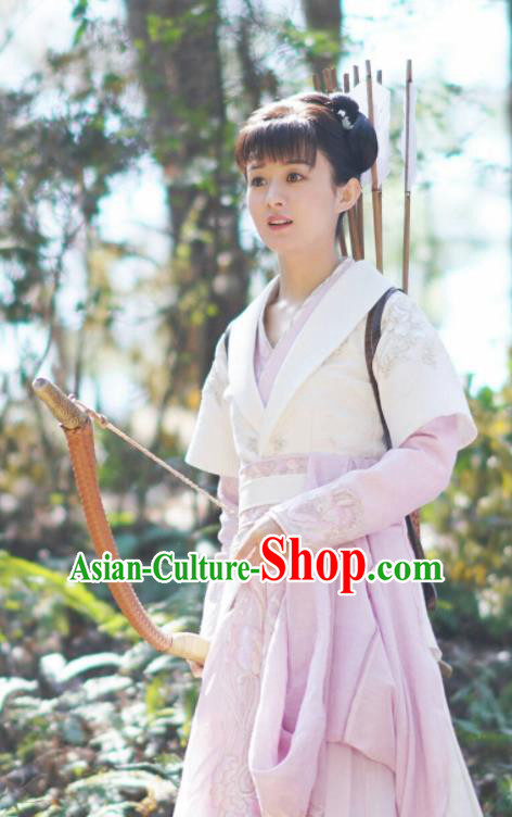 The Story Of MingLan Chinese Ancient Female Swordsman Embroidered Historical Costume for Women