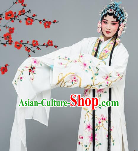 Chinese Traditional Peking Opera Princess White Dress Classical Beijing Opera Actress Costume for Adults