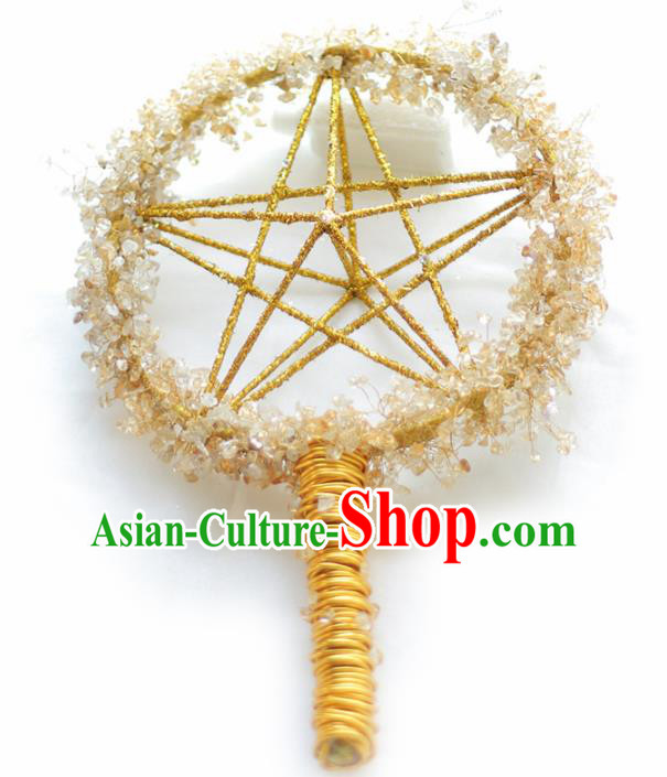 Chinese Traditional Wedding Bridal Bouquet Golden Star Hand Flowers for Women