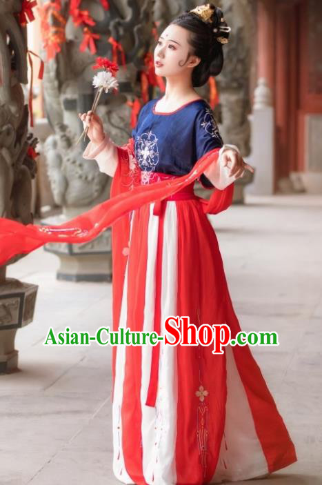 Chinese Traditional Tang Dynasty Princess Hanfu Dress Ancient Drama Palace Lady Costume for Women
