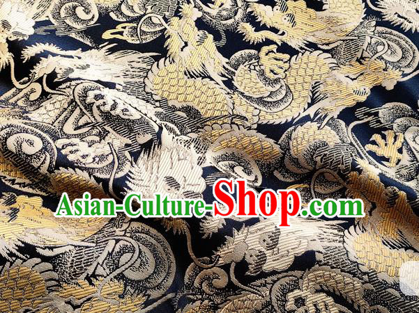 Asian Chinese Royal Yellow Dragon Pattern Brocade Fabric Traditional Silk Fabric Tang Suit Material