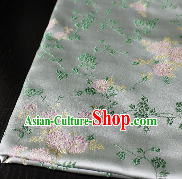 Asian Chinese Royal Chrysanthemum Pattern Brocade Fabric Traditional Silk Fabric Kimono Material