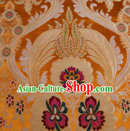 Asian Chinese Traditional Pattern Golden Nanjing Brocade Fabric Tang Suit Silk Material