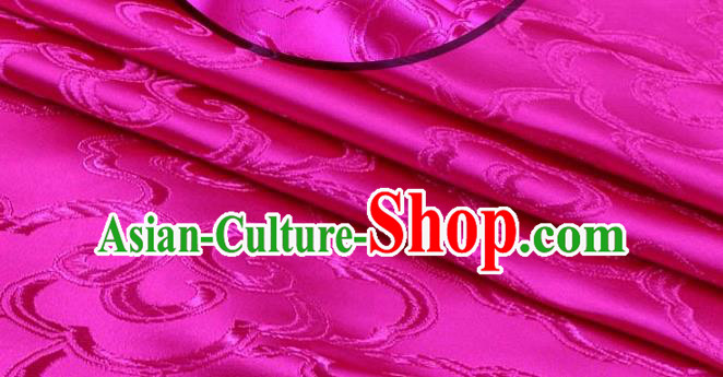 Asian Chinese Traditional Royal Auspicious Clouds Pattern Rosy Brocade Fabric Tang Suit Silk Fabric Material
