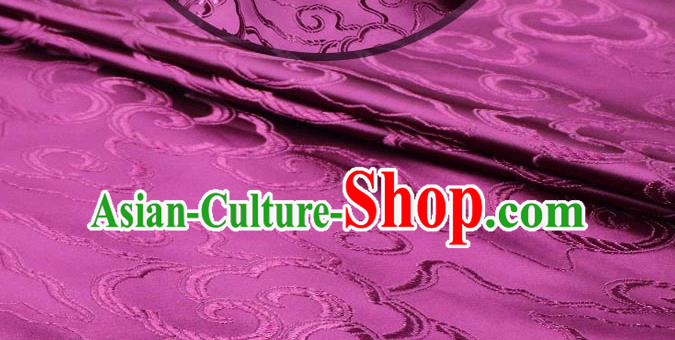 Asian Chinese Traditional Royal Auspicious Clouds Pattern Amaranth Brocade Fabric Tang Suit Silk Fabric Material