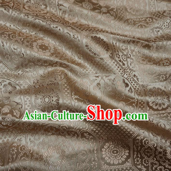 Asian Chinese Traditional Satin Fabric Classical Pattern Golden Brocade Tang Suit Silk Material