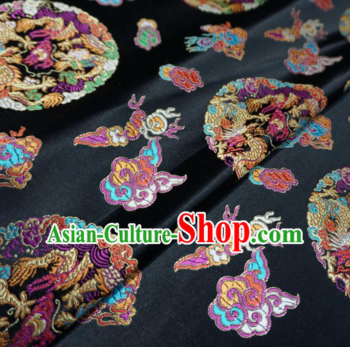 Asian Chinese Classical Dragons Design Pattern Brocade Traditional Cheongsam Satin Fabric Tang Suit Silk Material