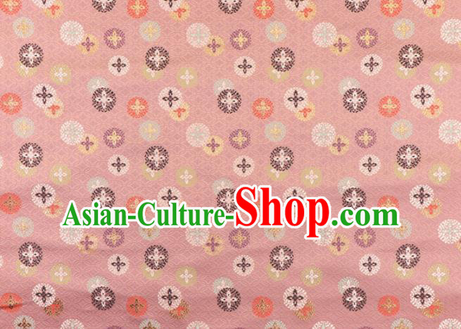Asian Traditional Classical Pattern Nishijin Pink Brocade Fabric Japanese Kimono Satin Silk Material