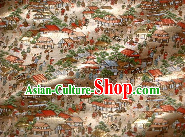 Asian Traditional Classical Sinzone Pattern Tapestry Satin Nishijin Brocade Fabric Japanese Kimono Silk Material
