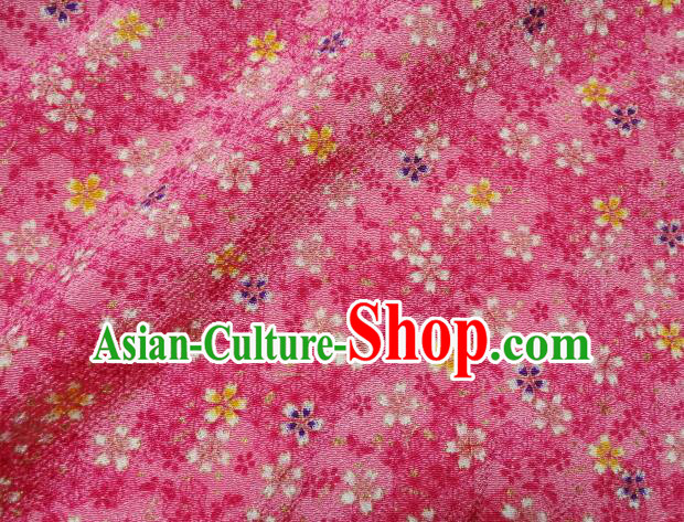 Asian Traditional Kimono Classical Sakura Pattern Pink Brocade Tapestry Satin Fabric Japanese Silk Material