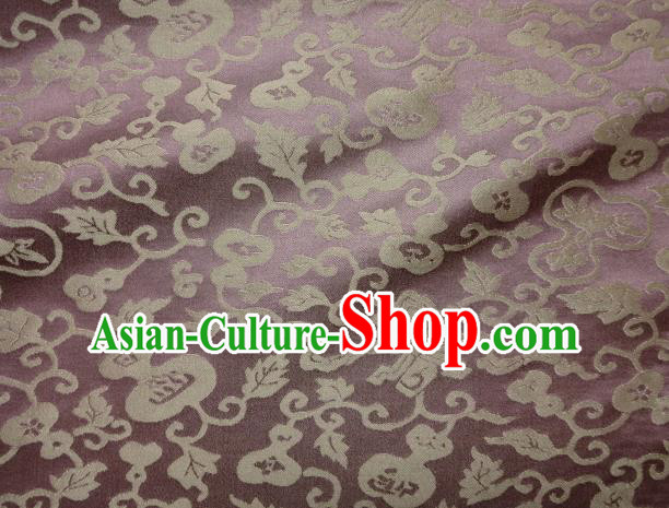 Asian Traditional Kimono Classical Calabash Pattern Purple Damask Brocade Fabric Japanese Kyoto Tapestry Satin Silk Material