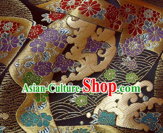 Asian Traditional Damask Brocade Fabric Japanese Kimono Classical Sakura Pattern Tapestry Satin Silk Material