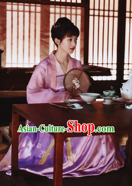The Story Of MingLan Chinese Ancient Nobility Lady Hanfu Dress Song Dynasty Embroidered Costume for Rich Women