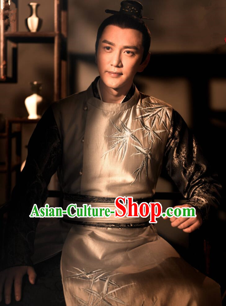 The Story Of MingLan Chinese Ancient Song Dynasty Imperial Academy Officer Embroidered Costume for Men