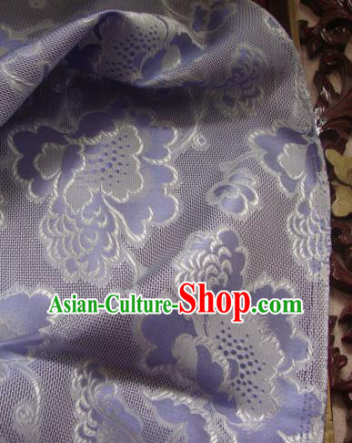 Asian Traditional Fabric Classical Peony Pattern Purple Brocade Chinese Satin Silk Material