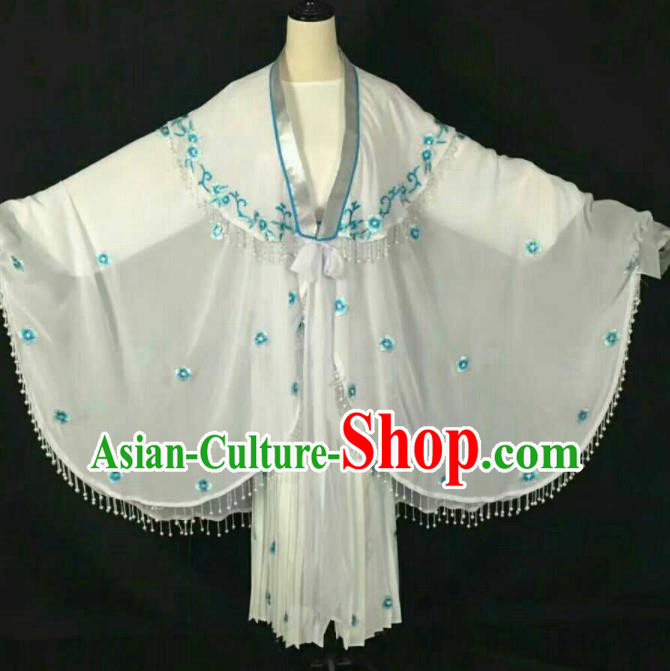 Chinese Traditional Beijing Opera Blues White Dress Ancient Peri Costume for Women