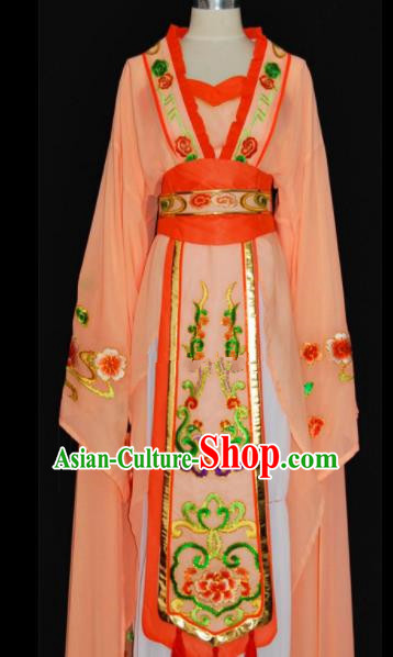 Chinese Traditional Beijing Opera Actress Orange Dress Peking Opera Princess Embroidered Costume for Women
