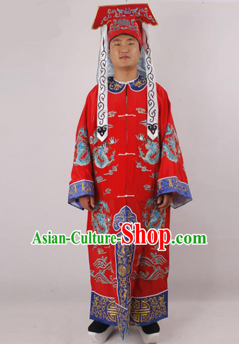Chinese Traditional Beijing Opera Takefu Red Clothing Ancient Imperial Bodyguard Costume for Men