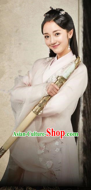 Drama Zhao Yao Chinese Ancient Swordswoman Female Knight Embroidered Costume for Women