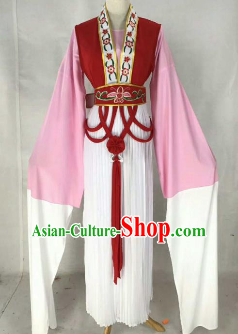 Chinese Traditional Beijing Opera Actress Red Dress Ancient Maidservants Embroidered Costume for Women