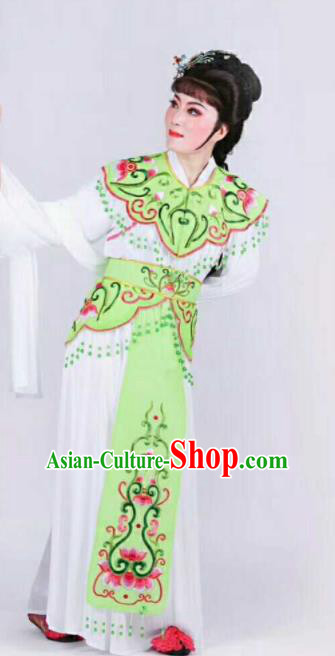 Chinese Traditional Beijing Opera Palace Lady Green Dress Ancient Peri Princess Embroidered Costume for Women