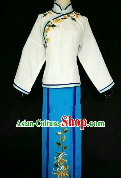 Chinese Traditional Peking Opera Artiste Costume Ancient Maidservants Embroidered Dress for Women