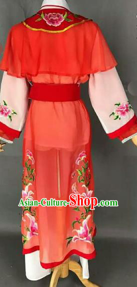 Chinese Ancient Peri Embroidered Red Dress Traditional Peking Opera Artiste Costume for Women