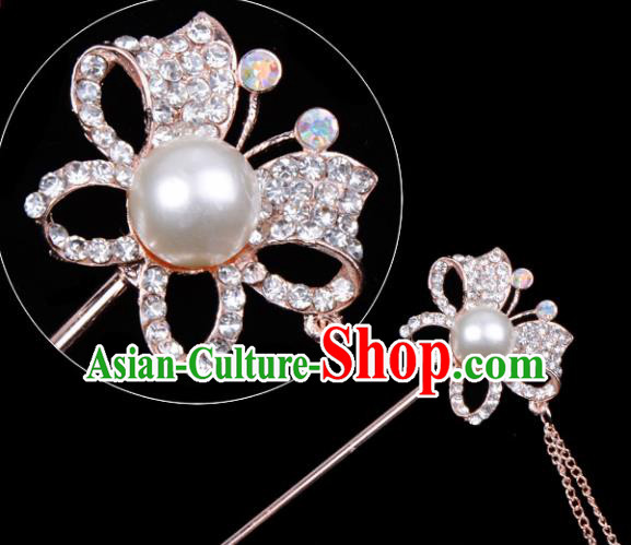 Professional Chinese Traditional Beijing Opera Hair Accessories Ancient Princess Crystal Butterfly Hairpins for Women