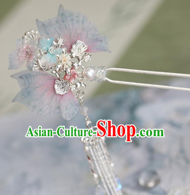 Chinese Traditional Hanfu Hair Accessories Ancient Princess Butterfly Hairpins Tassel Step Shake for Women