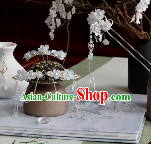 Chinese Traditional Hanfu Hair Accessories Ancient Princess Flowers Hairpins Complete Set for Women