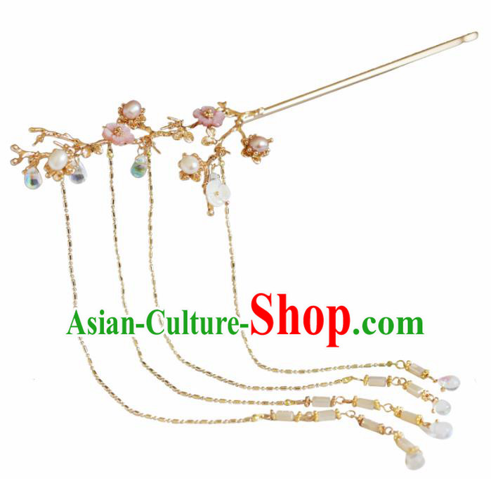 Chinese Ancient Princess Long Tassel Hairpins Traditional Hanfu Hair Accessories for Women