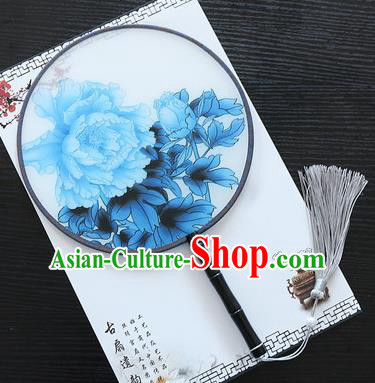 Chinese Traditional Palace Fans Ancient Princess Printing Peony Round Fans for Women