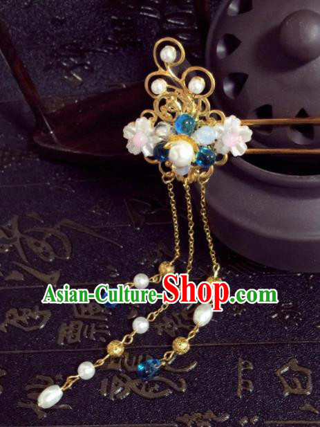 Chinese Ancient Princess Tassel Step Shake Hairpins Traditional Hanfu Hair Accessories for Women