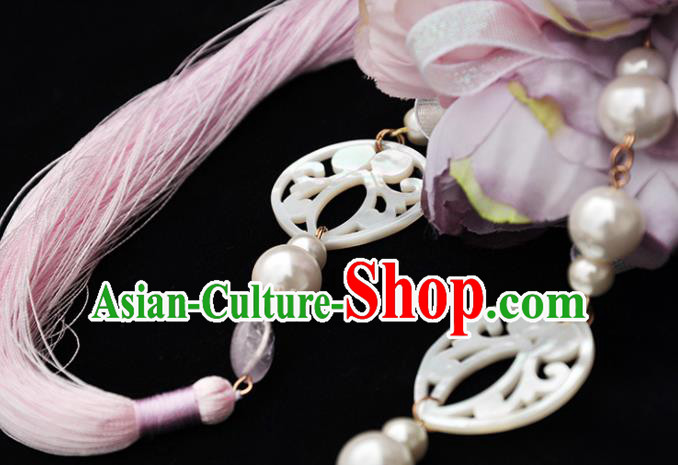 Chinese Traditional Hanfu Shell Waist Accessories Ancient Princess Tassel Pendant for Women
