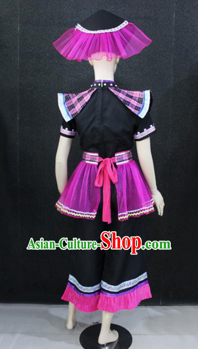Chinese Traditional Zhuang Nationality Embroidered Clothing Ethnic Folk Dance Costume for Women