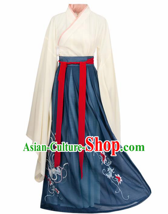 Chinese Ancient Palace Princess Hanfu Dress Traditional Jin Dynasty Court Infanta Historical Costume for Women