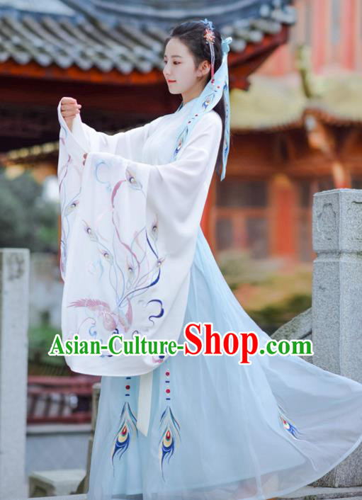 Chinese Ancient Traditional Costume Jin Dynasty Court Princess Hanfu Dress for Women