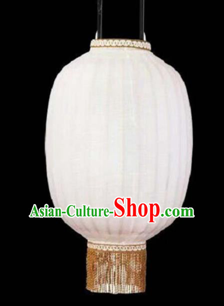 Chinese Traditional Handmade Lantern 22 Inch Bamboo Weaving White Lampbrella Palace Lanterns