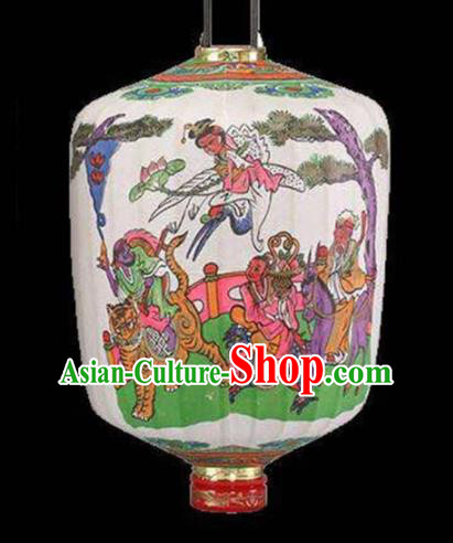 Chinese Traditional Sacrifice Palace Lantern Handmade New Year Printing White Lanterns
