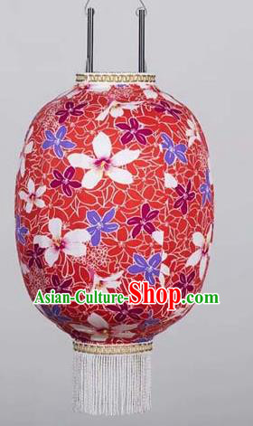 Chinese Traditional Printing Tung Flower Red Hanging Lantern Handmade Craft New Year Palace Lanterns