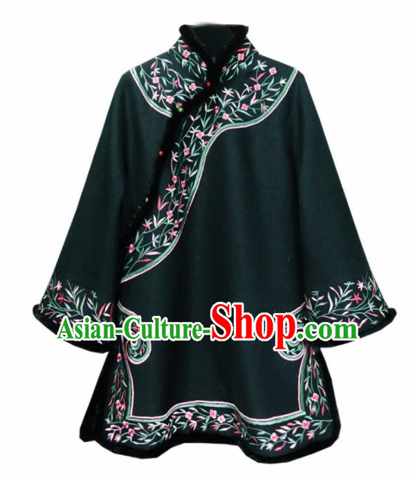 Chinese Traditional Costume National Tang Suit Woolen Coat Outer Garment for Women