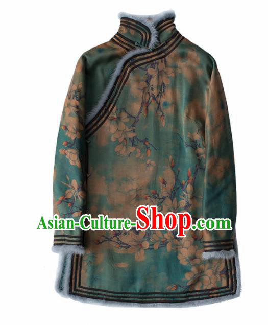 Chinese Traditional National Costume Tang Suit Upper Outer Garment Watered Gauze Blouse for Women